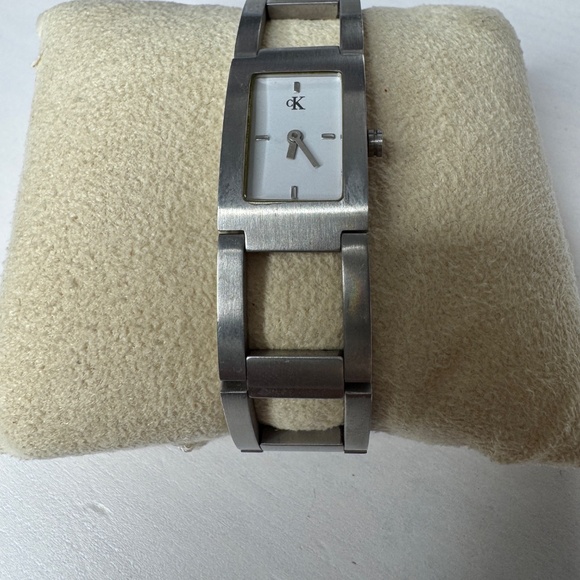 Women's Calvin Klein Retangular white dial stainless steel Quartz Watch - Picture 3 of 8